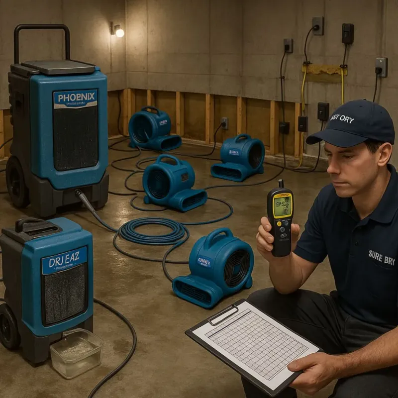 Structural Drying and Dehumidification process in Quincy, MA